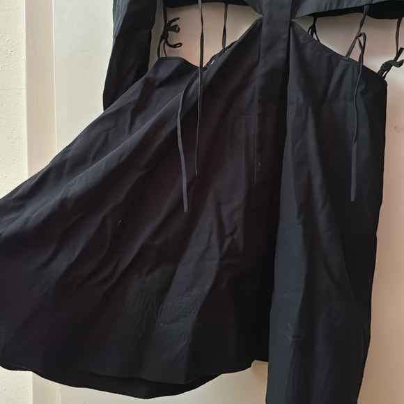 Alexander Wang Mini Shirt Dress Cut-out tied waist in Black - Picture 6 of 7